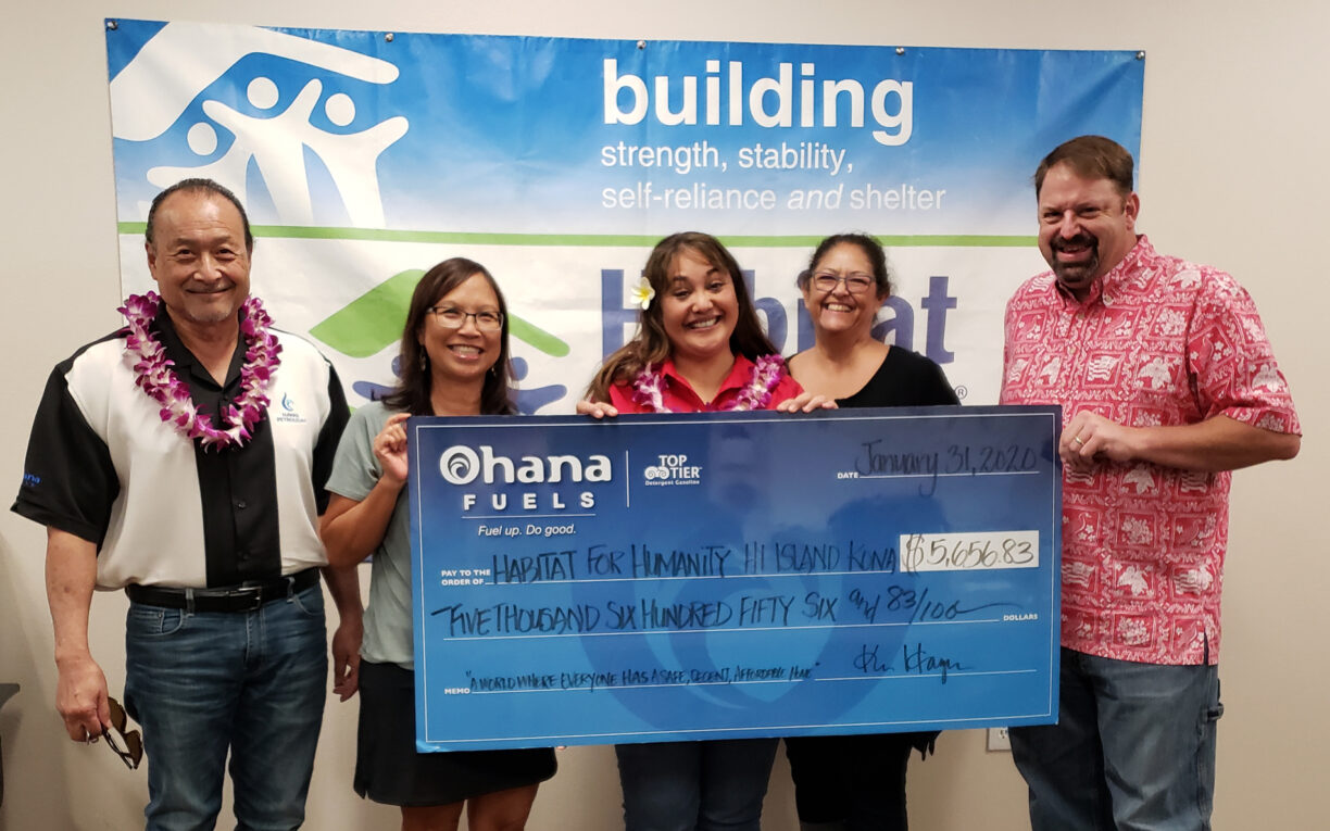 Habitat For Humanity Kona Ohana Fuels Donation